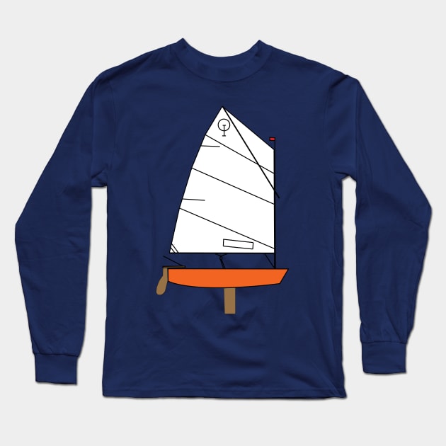 Optimist Sailing Dingy - Pumpkin Long Sleeve T-Shirt by CHBB